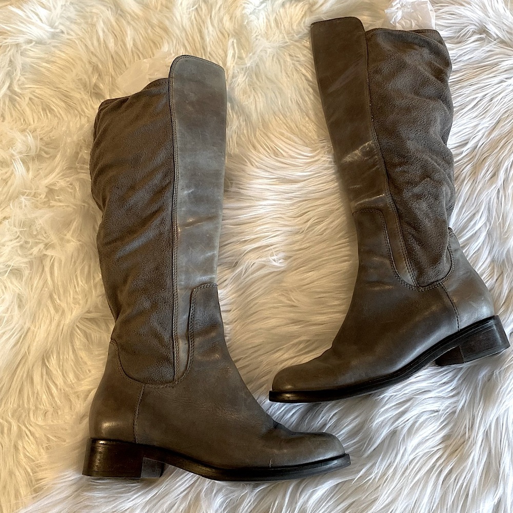 NIKEAIR CH long leather & suede gray grey long boots